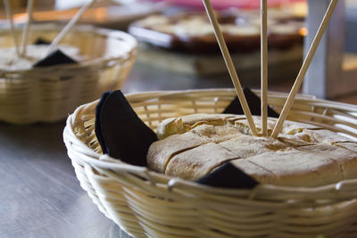 Bread in a wicker basket