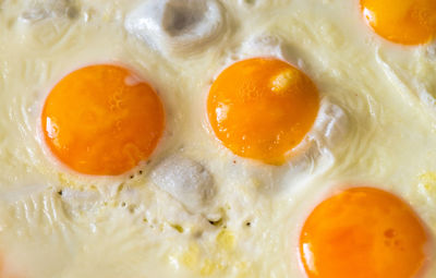 Detail shot of breakfast consisting of fried egg