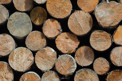 Full frame shot of logs