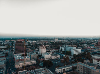 High angle view of townscape against sky