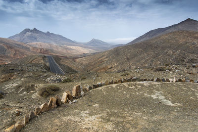 Scenic view of mountains against sky