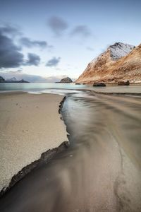 Scenic view of beach against sky