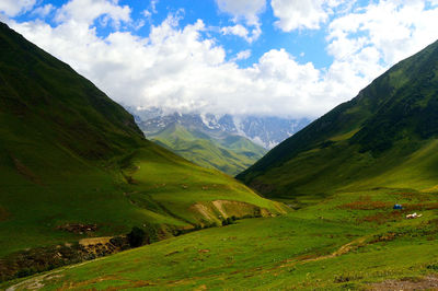 Scenic view of mountains against sky