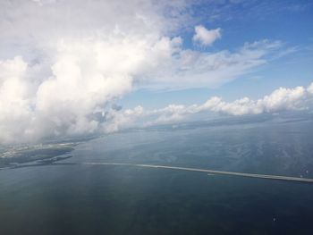 Scenic view of landscape against cloudy sky