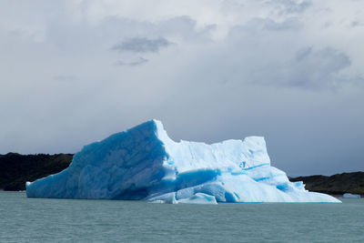 Scenic view of frozen sea against sky