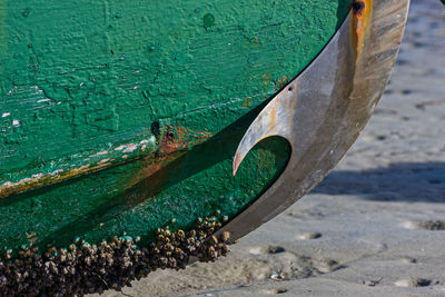 Close-up of fishing net on road