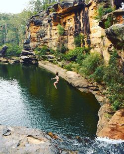 Man standing on cliff