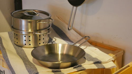 Close-up of kitchen utensils at home