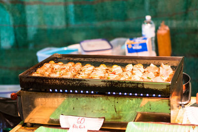 Close-up of food on table at market stall