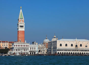 View of cathedral against clear blue sky