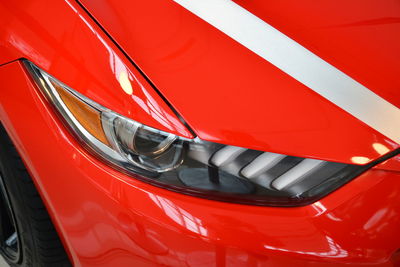 Close-up of red car