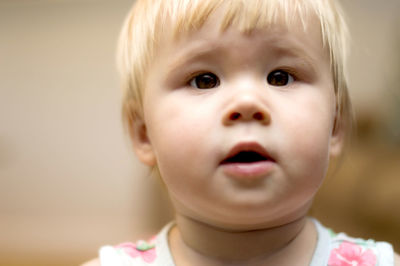 Close-up portrait of cute girl