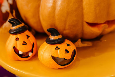 Decorated pumpkin for halloween celebration