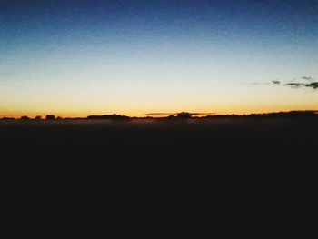 Silhouette of landscape at sunset