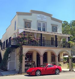 Low angle view of house