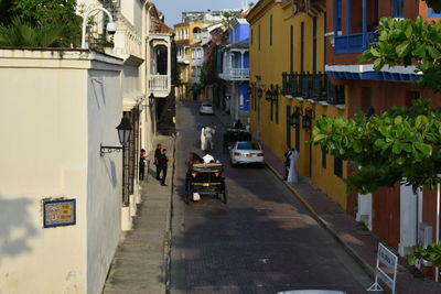 Cars parked in town