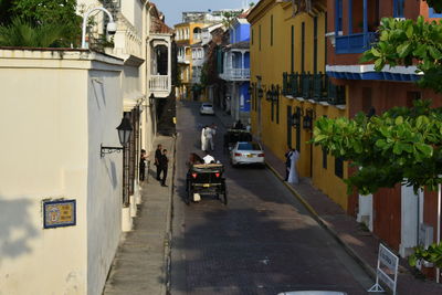 Cars parked in town