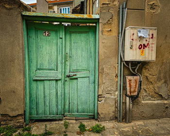 Closed wooden door