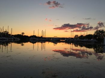 Scenic view of sea during sunset