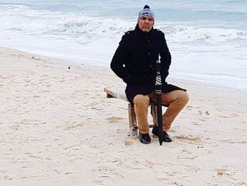 Portrait of man on beach