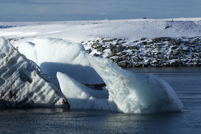 Glacier lagoon jokulsarlon, iceland in wintertime