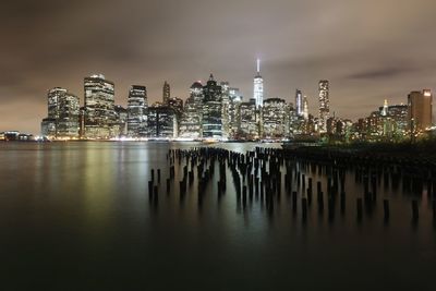 City lit up at night