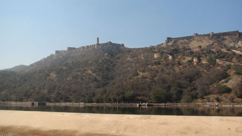 View of fort on mountain against sky