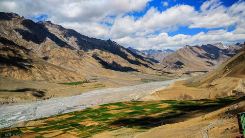 Scenic view of mountains against sky