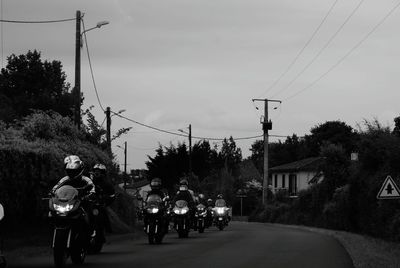 Electricity pylons on road