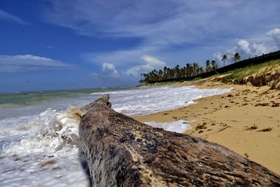 Scenic view of beach against sky