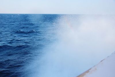 Close-up of sea against clear sky