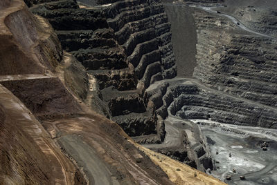 High angle view of gold mine