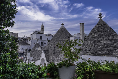 Low angle view of buildings against sky