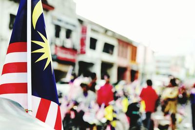 Close-up of flags against flag