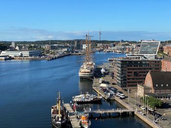 Boats in sea of kiel 