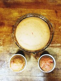 High angle view of coffee on table