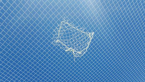 Close-up of net against clear sky