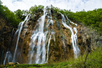 Scenic view of waterfall