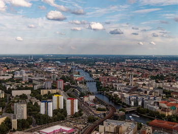 From the berlin tv tower river and cityscape