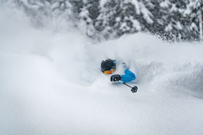 Person skiing in snow