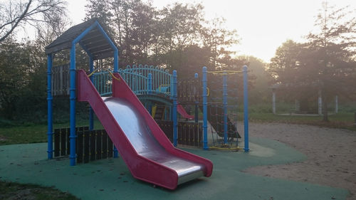 Empty benches in playground