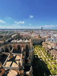 High angle view of townscape from sevilla, spain. 