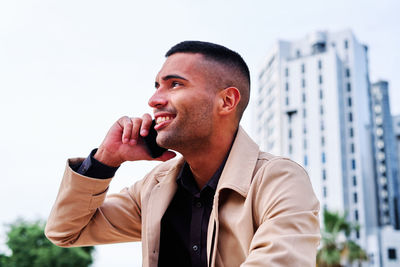 Young man looking away