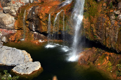 Scenic view of waterfall