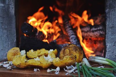 Close-up of grilled polenta