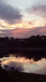 Scenic view of sea at sunset