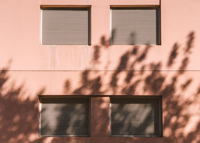 Low angle view of windows on building