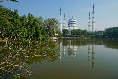 Reflection of temple in lake