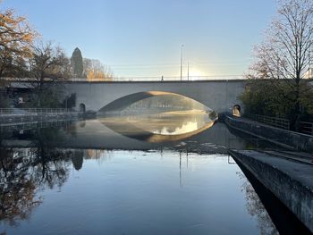 Bridge over river against sky