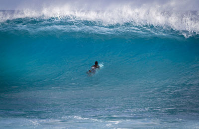 Man swimming in sea